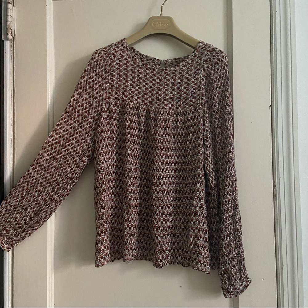 LOFT Petite Floral Shirred Yoke Blouse - Picture 2 of 5